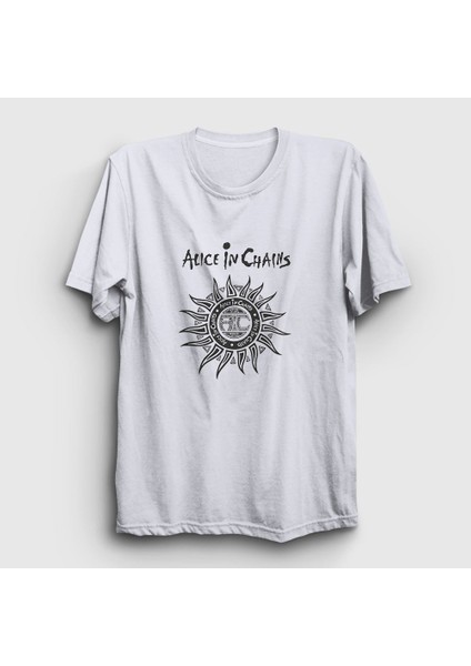 Unisex Beyaz Gray Alice In Chains T-Shirt