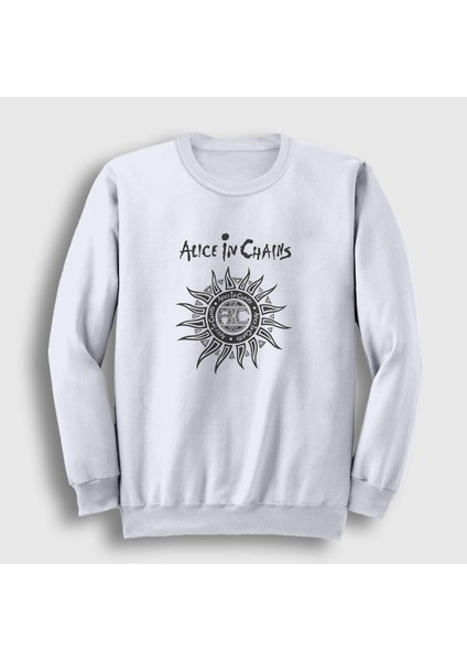 Unisex Beyaz Gray Alice In Chains Sweatshirt