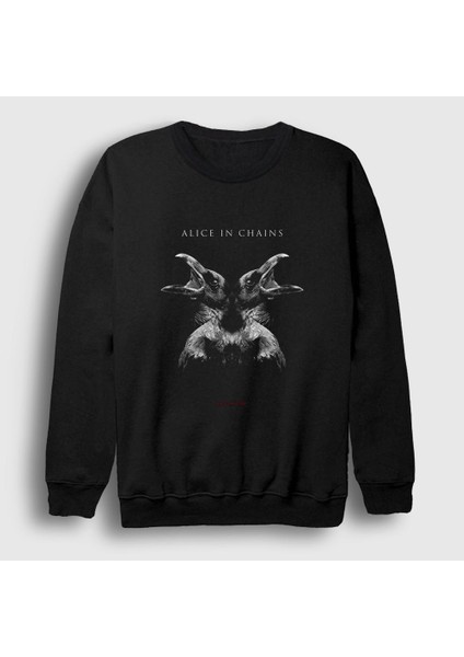 Unisex Siyah Hollow Alice In Chains Sweatshirt