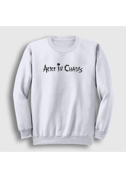 Unisex Beyaz Alice In Chains Sweatshirt