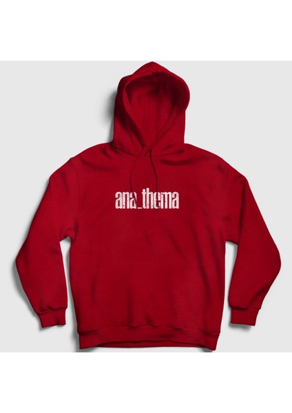 Unisex Kırmızı New Anathema Kapüşonlu Sweatshirt