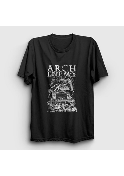 Unisex Siyah Devil Arch Enemy T-Shirt