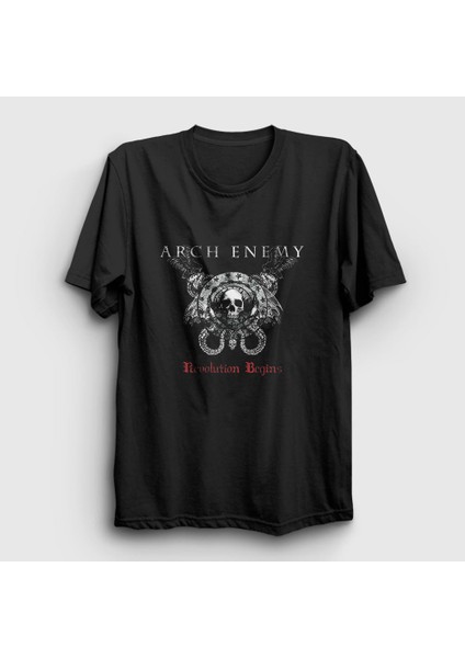 Unisex Siyah Revolution Arch Enemy T-Shirt