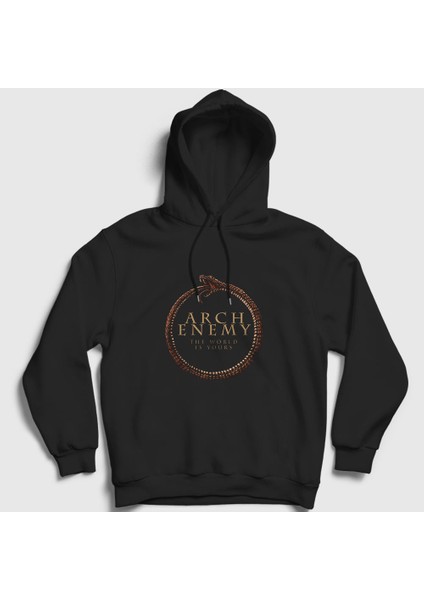 Unisex Siyah World Arch Enemy Kapüşonlu Sweatshirt