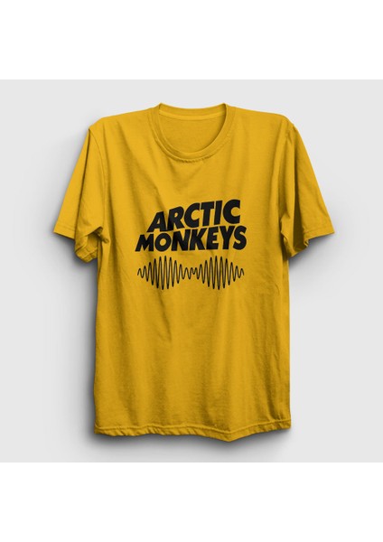 Unisex Sarı Cover Arctic Monkeys T-Shirt