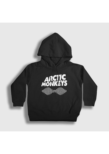 Unisex Çocuk Siyah Cover Arctic Monkeys Kapüşonlu Sweatshirt