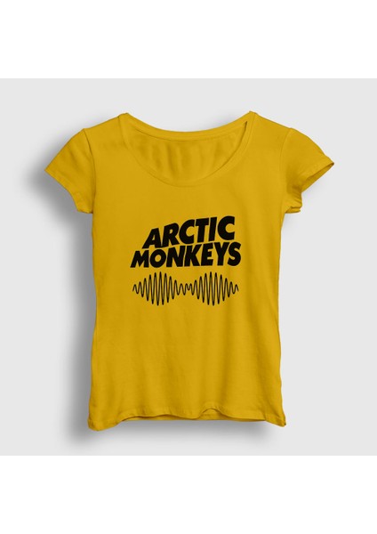 Kadın Sarı Cover Arctic Monkeys T-Shirt