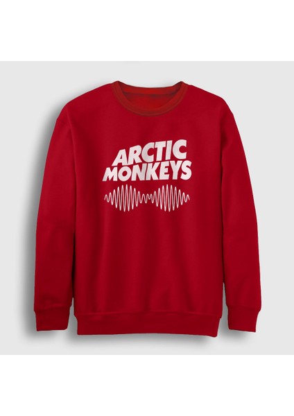 Unisex Kırmızı Cover Arctic Monkeys Sweatshirt