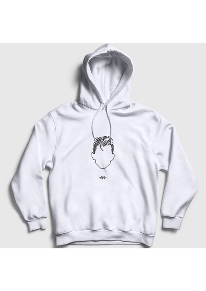 Unisex Beyaz Face Arctic Monkeys Kapüşonlu Sweatshirt
