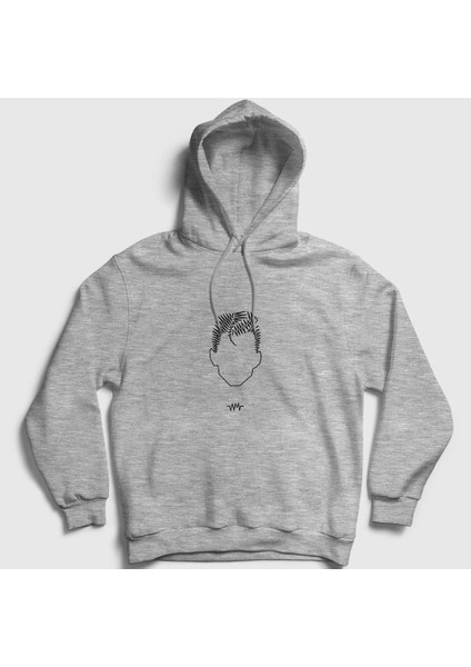 Unisex Gri Face Arctic Monkeys Kapüşonlu Sweatshirt