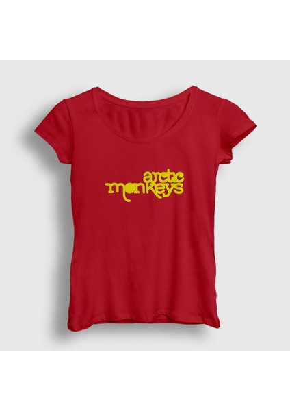Kadın Kırmızı Five Arctic Monkeys T-Shirt