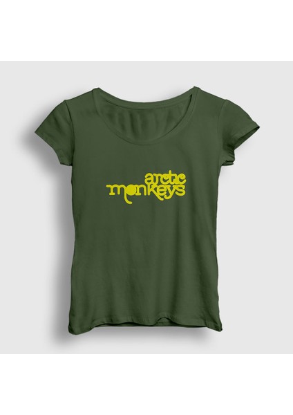 Kadın Haki Five Arctic Monkeys T-Shirt