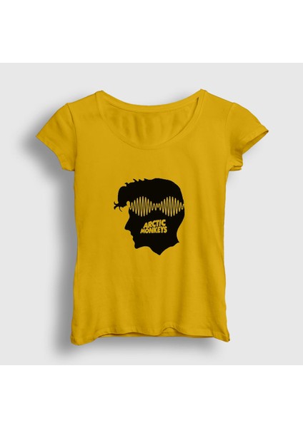 Kadın Sarı Head Arctic Monkeys T-Shirt