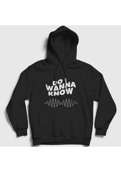 Unisex Siyah Know Arctic Monkeys Kapüşonlu Sweatshirt
