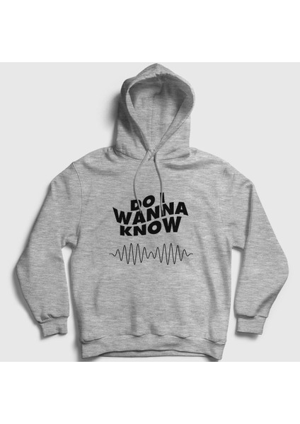 Unisex Gri Know Arctic Monkeys Kapüşonlu Sweatshirt