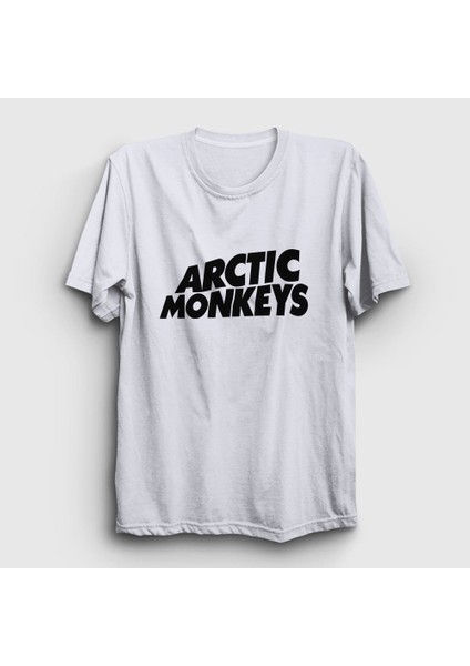 Unisex Beyaz Logo Arctic Monkeys T-Shirt