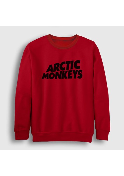 Unisex Kırmızı Logo Arctic Monkeys Sweatshirt