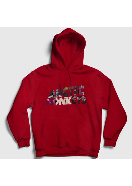 Unisex Kırmızı Mask Arctic Monkeys Kapüşonlu Sweatshirt