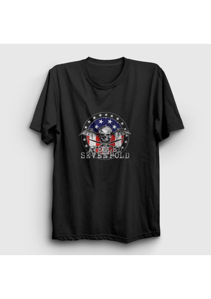 Unisex Siyah Flag Avenged Sevenfold T-Shirt