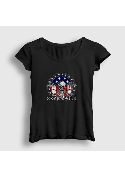 Kadın Siyah Flag Avenged Sevenfold T-Shirt