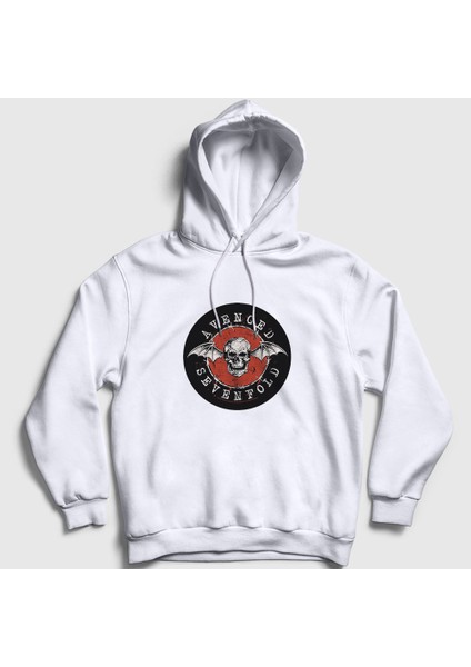 Unisex Beyaz Red Avenged Sevenfold Kapüşonlu Sweatshirt