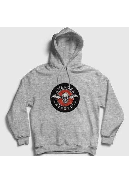 Unisex Gri Red Avenged Sevenfold Kapüşonlu Sweatshirt