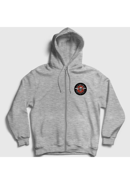 Unisex Gri Red Avenged Sevenfold Fermuarlı Kapüşonlu Sweatshirt