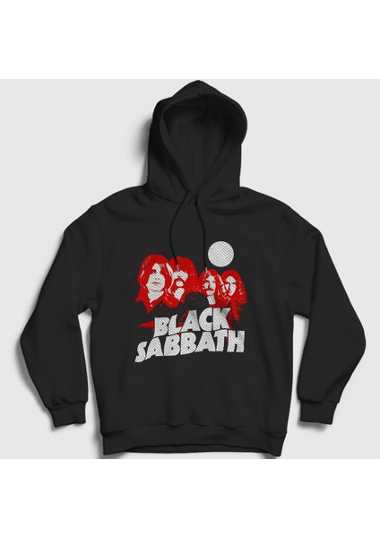 Unisex Siyah Band Black Sabbath Kapüşonlu Sweatshirt