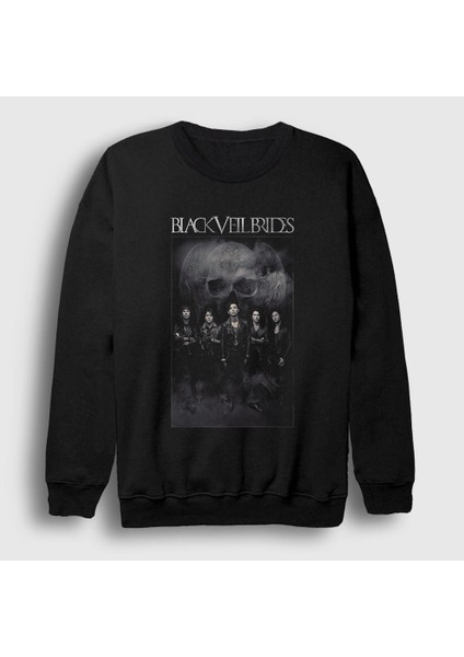 Unisex Siyah Skull Black Veil Brides Sweatshirt