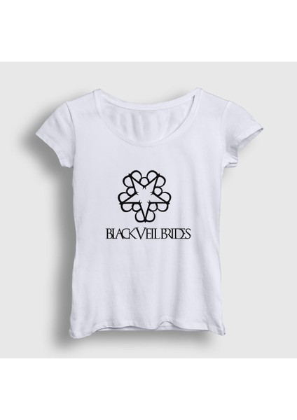 Kadın Beyaz Star Black Veil Brides T-Shirt