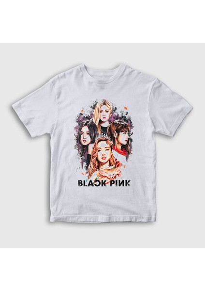 Unisex Çocuk Beyaz Girls Blackpink T-Shirt