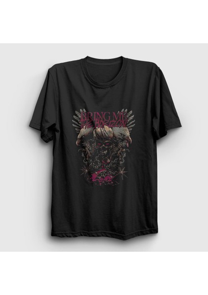 Unisex Siyah Eagles Bring Me The Horizon T-Shirt