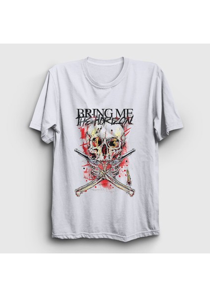 Unisex Beyaz Gun Bring Me The Horizon T-Shirt