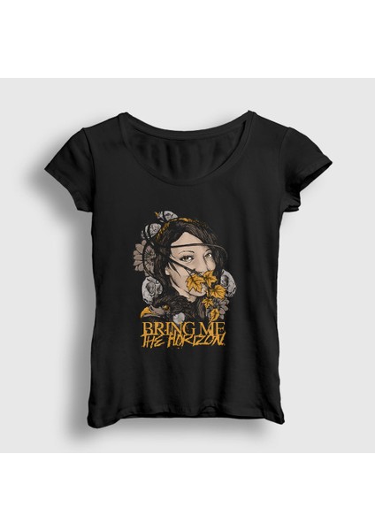 Kadın Siyah Leaf Bring Me The Horizon T-Shirt