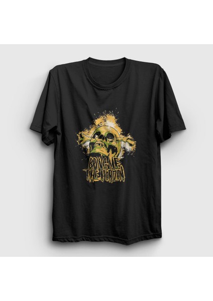 Unisex Siyah Skull Bring Me The Horizon T-Shirt