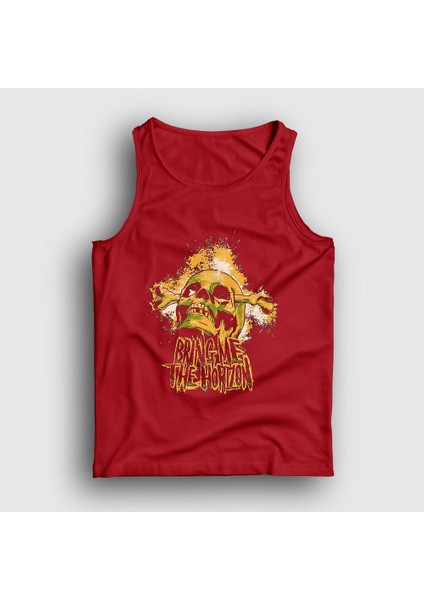 Unisex Kırmızı Skull Bring Me The Horizon Atlet