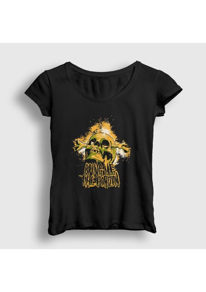 Kadın Siyah Skull Bring Me The Horizon T-Shirt