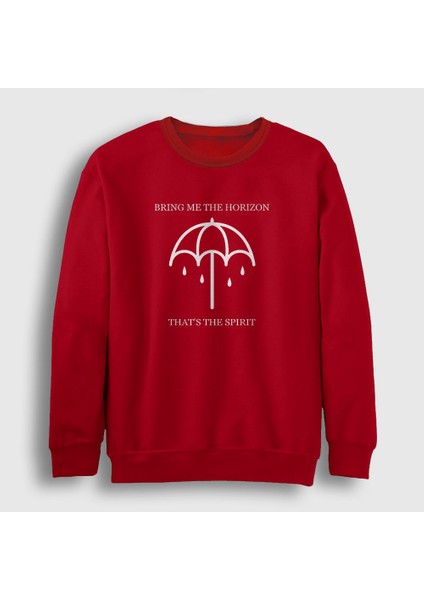 Unisex Kırmızı Spirit Bring Me The Horizon Sweatshirt