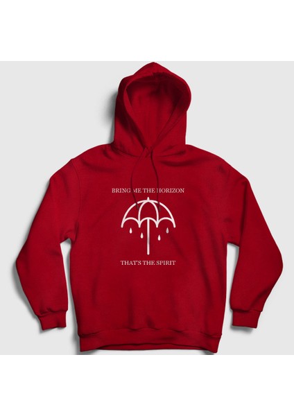 Unisex Kırmızı Spirit Bring Me The Horizon Kapüşonlu Sweatshirt