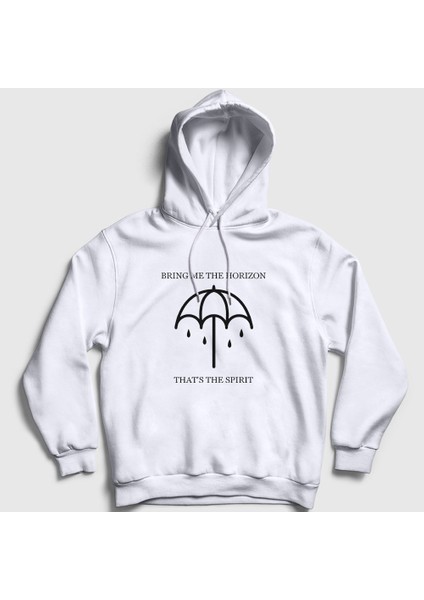 Unisex Beyaz Spirit Bring Me The Horizon Kapüşonlu Sweatshirt