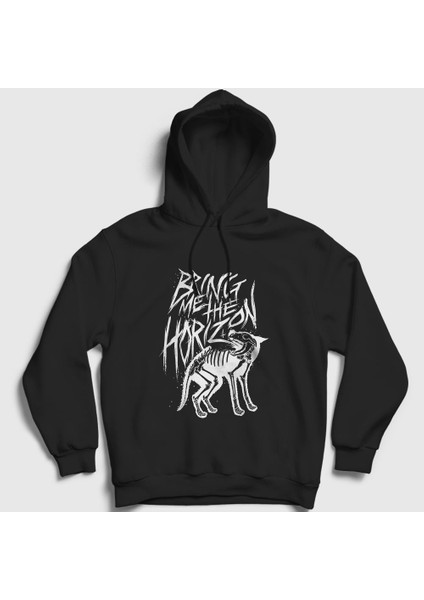 Unisex Siyah Wolf Bring Me The Horizon Kapüşonlu Sweatshirt