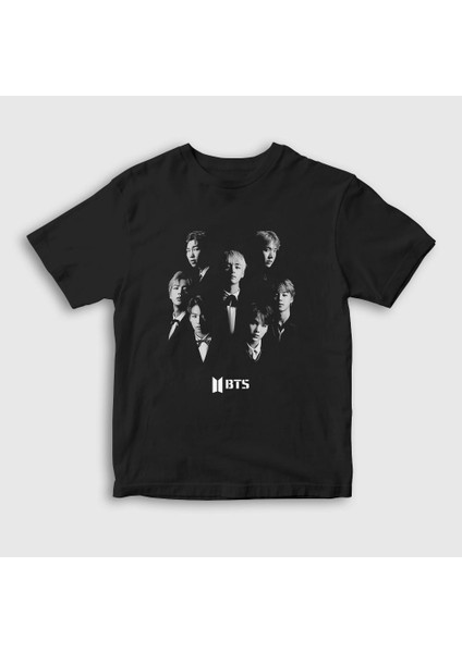 Unisex Çocuk Siyah Band Bts T-Shirt