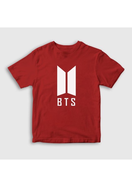 Unisex Çocuk Kırmızı Doors Bts T-Shirt
