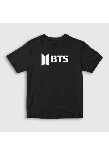 Unisex Çocuk Siyah Logo Bts T-Shirt