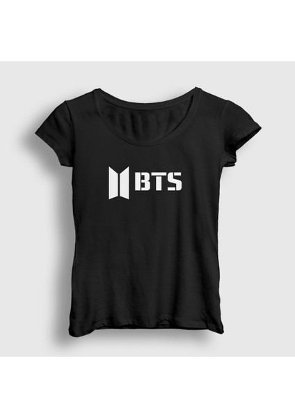 Kadın Siyah Logo Bts T-Shirt