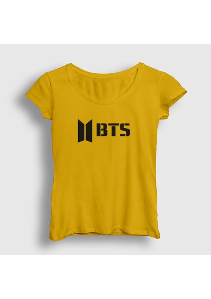 Kadın Sarı Logo Bts T-Shirt