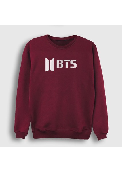 Unisex Bordo Logo Bts Sweatshirt