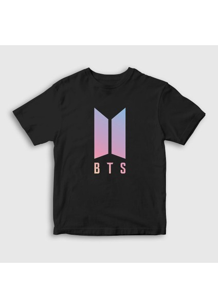 Unisex Çocuk Siyah Purple Bts T-Shirt