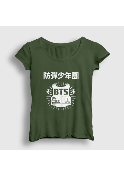 Kadın Haki Vest Bts T-Shirt