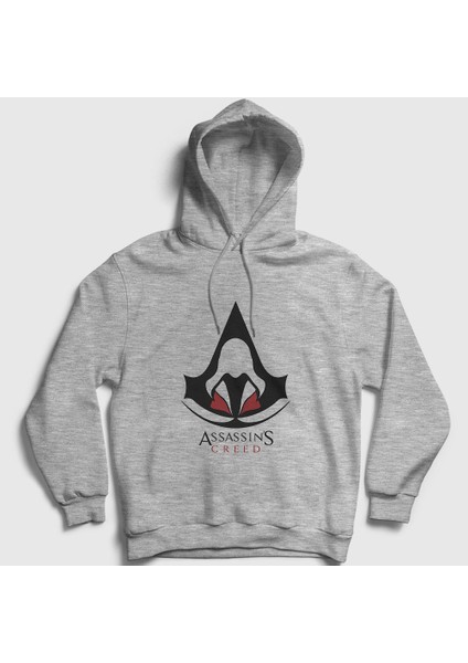 Unisex Gri Robe Assassin's Creed Kapüşonlu Sweatshirt